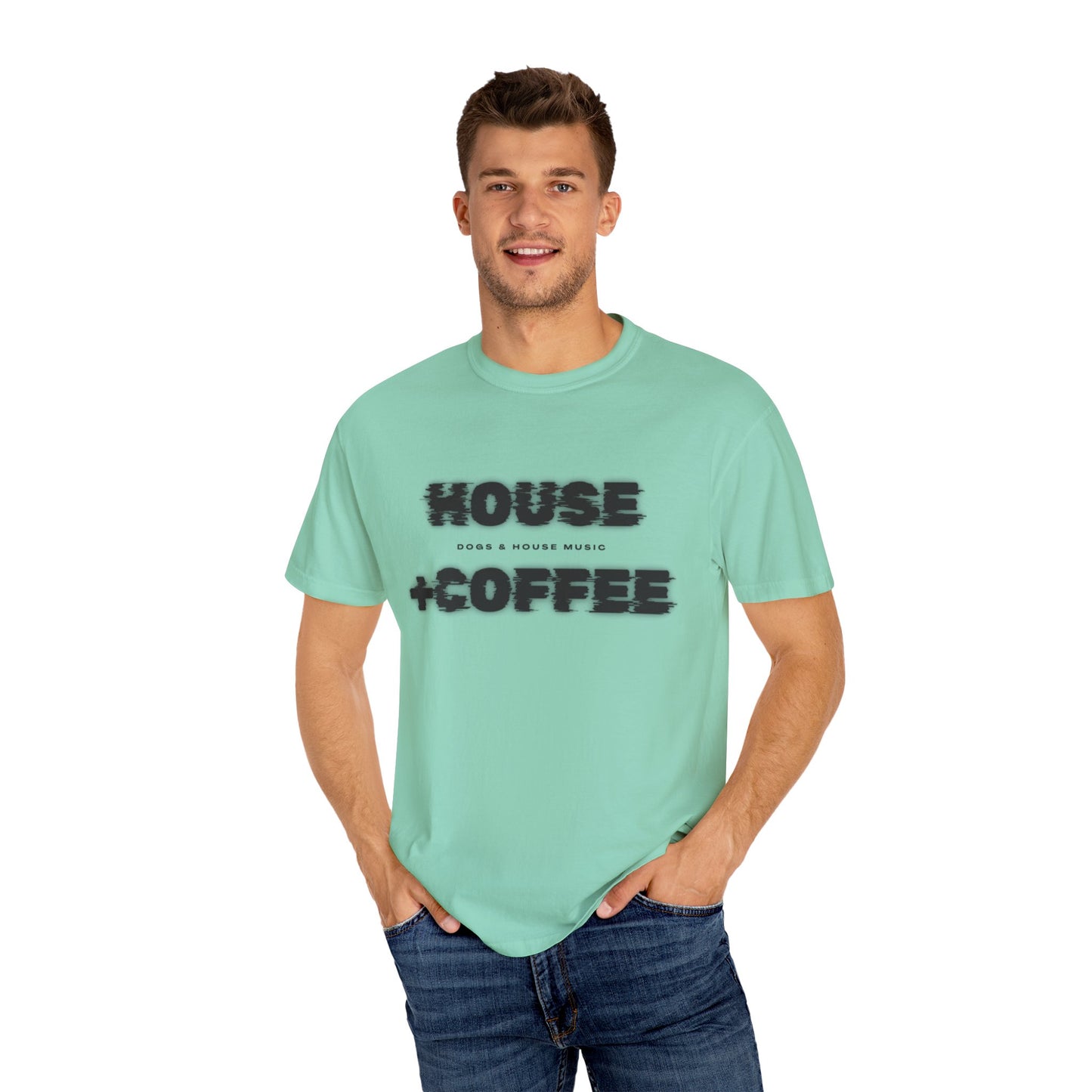 House + Coffee T-Shirt – Start Your Day with Beats & Brews ☕