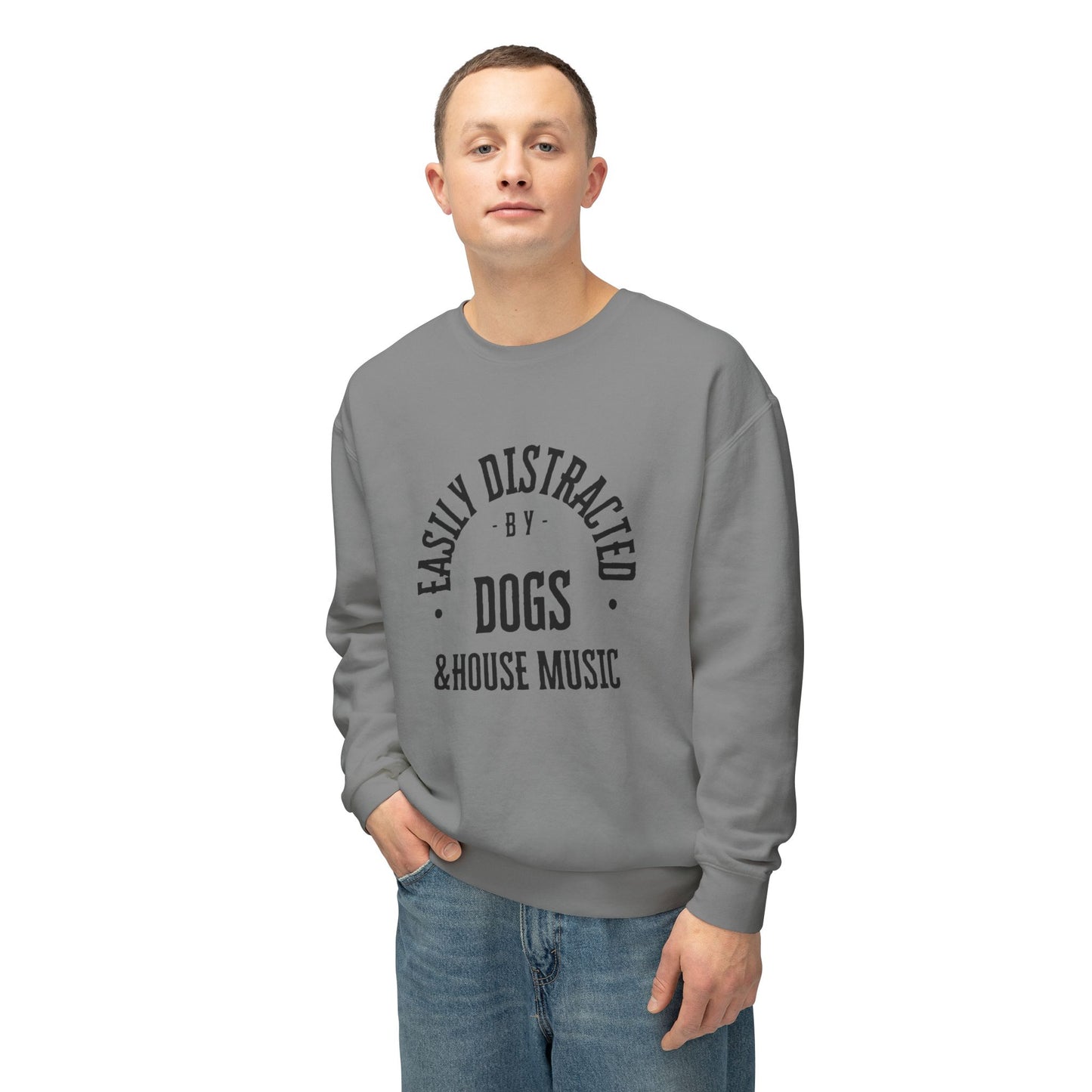 Dogs & House Music Unisex Crewneck – Cozy, Stylish & Eco-Friendly 🎶🐶