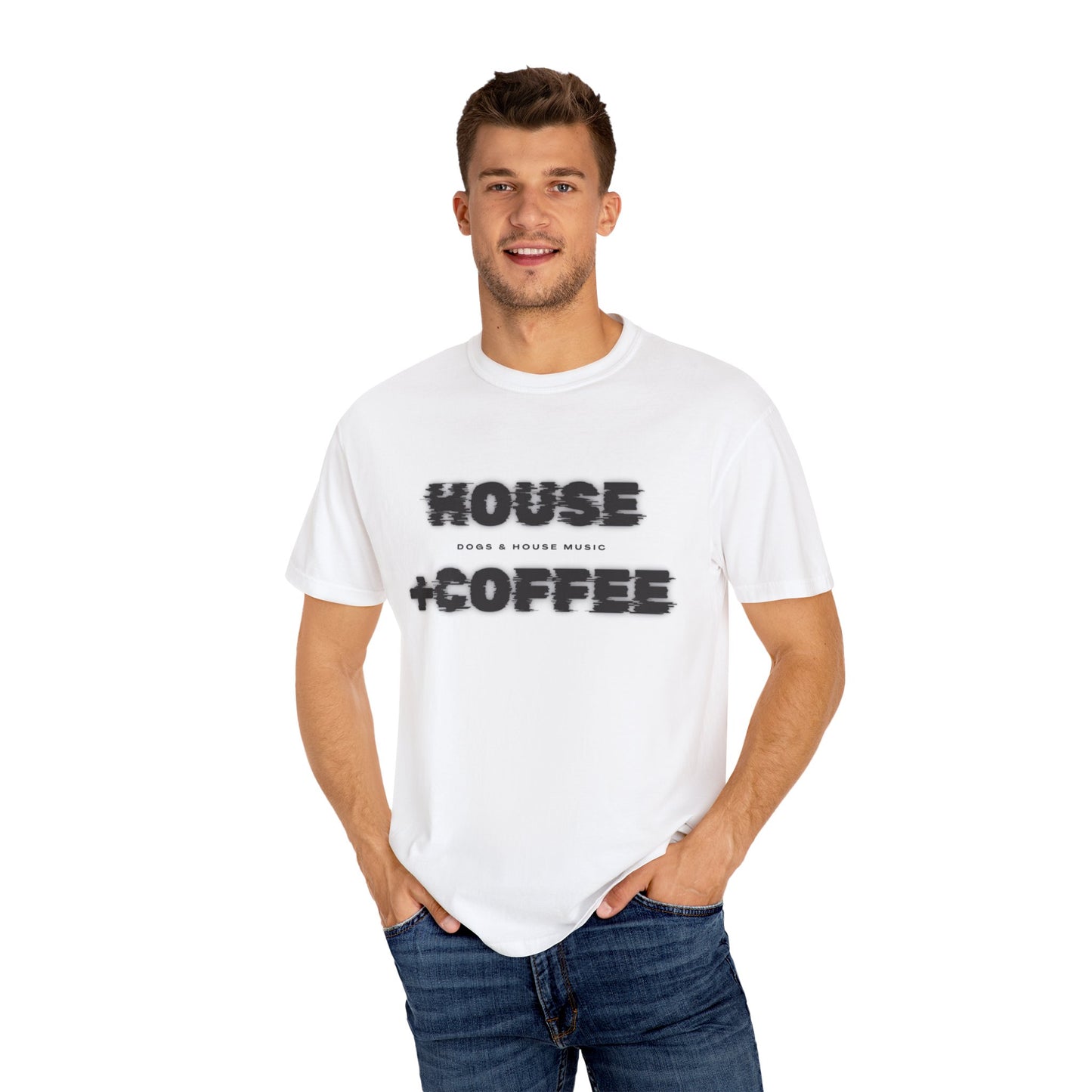 House + Coffee T-Shirt – Start Your Day with Beats & Brews ☕